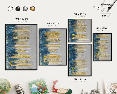 Panou magnetic mural decorativ cadru negru Pădure abstractă
