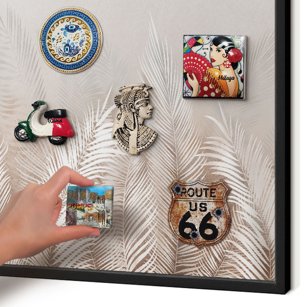 Panou magnetic mural decorativ cadru negru Frunze de natură