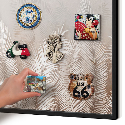 Panou magnetic mural decorativ cadru negru Frunze de natură
