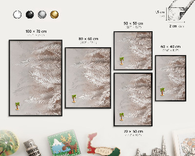 Panou magnetic mural decorativ cadru negru Frunze de natură