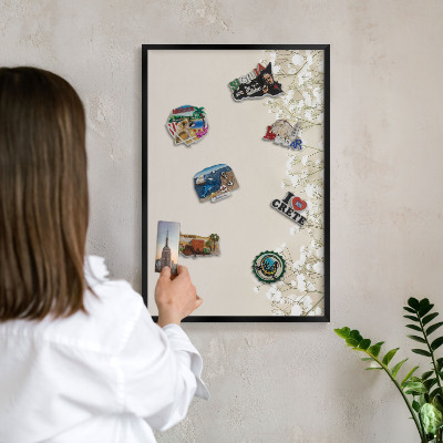 Panou magnetic mural decorativ cadru negru Natură subtilă