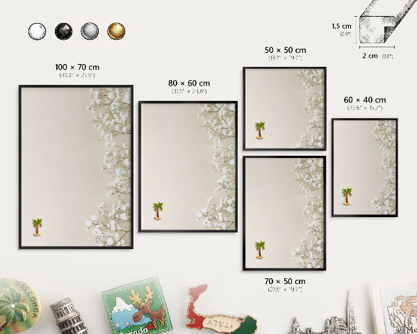 Panou magnetic mural decorativ cadru negru Natură subtilă
