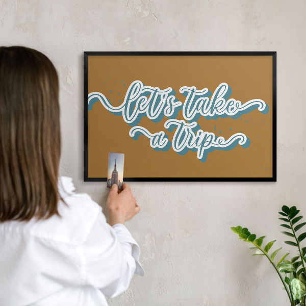 Panou magnetic mural decorativ cadru negru Călătorie de vis