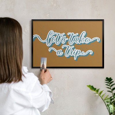 Panou magnetic mural decorativ cadru negru Călătorie de vis