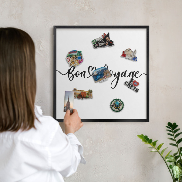 Panou magnetic mural decorativ cadru negru Drum bun