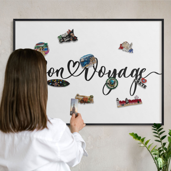 Panou magnetic mural decorativ cadru negru Drum bun