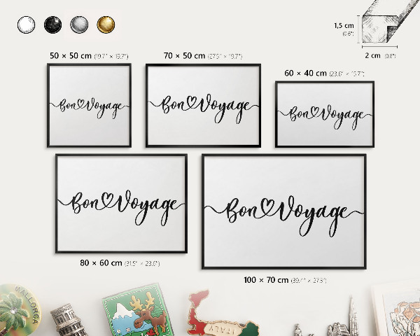 Panou magnetic mural decorativ cadru negru Drum bun