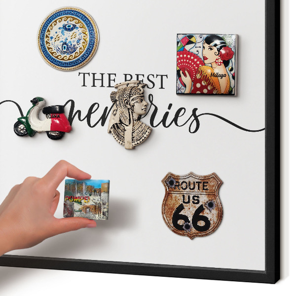 Panou magnetic mural decorativ cadru negru Amintiri inspiratoare