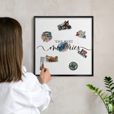 Panou magnetic mural decorativ cadru negru Amintiri inspiratoare