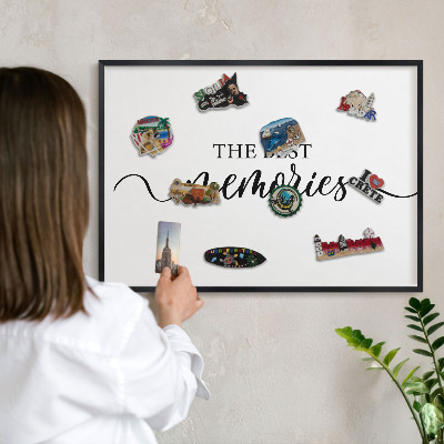 Panou magnetic mural decorativ cadru negru Amintiri inspiratoare