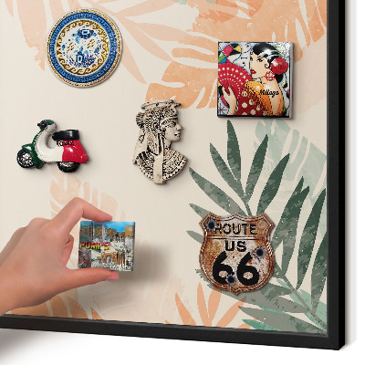 Panou magnetic mural decorativ cadru negru Frunze tropicale