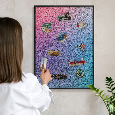 Panou magnetic mural decorativ cadru negru Gradient colorat