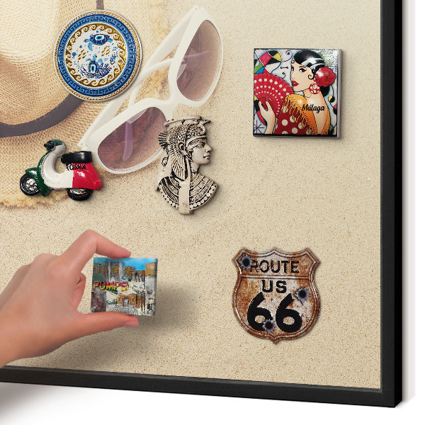 Panou magnetic mural decorativ cadru negru Plaja de vară