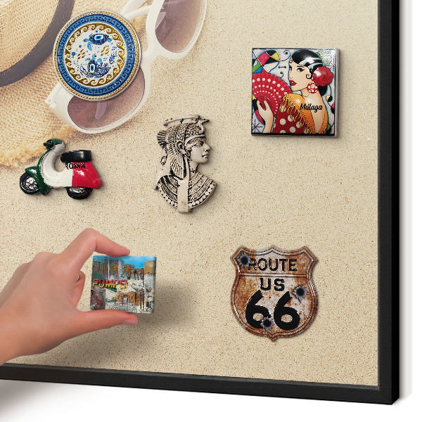 Panou magnetic mural decorativ cadru negru Plaja de vară
