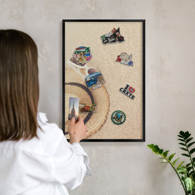 Panou magnetic mural decorativ cadru negru Plaja de vară