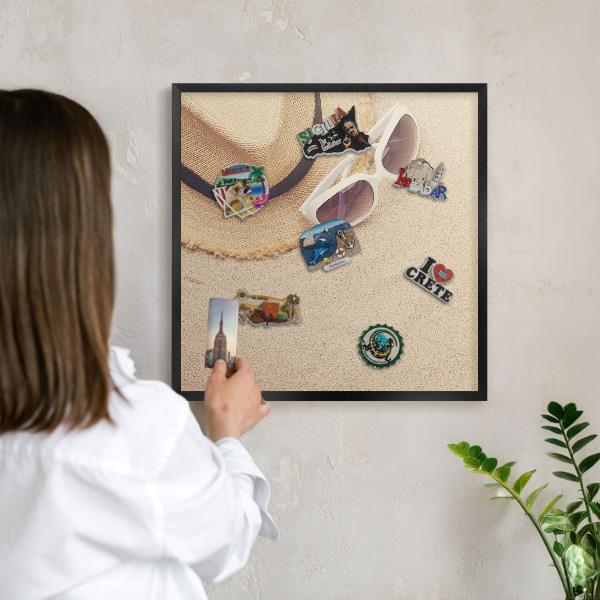 Panou magnetic mural decorativ cadru negru Plaja de vară