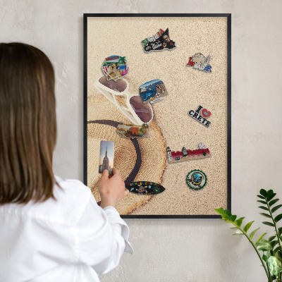 Panou magnetic mural decorativ cadru negru Plaja de vară