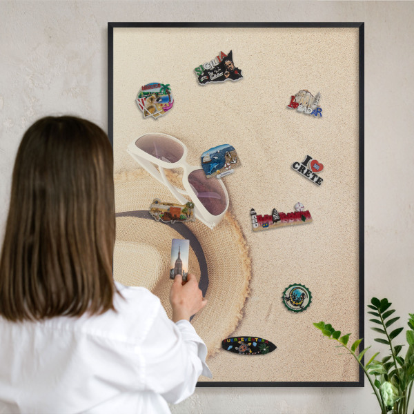Panou magnetic mural decorativ cadru negru Plaja de vară