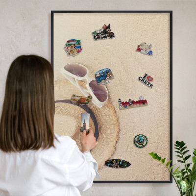 Panou magnetic mural decorativ cadru negru Plaja de vară