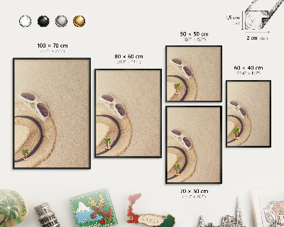 Panou magnetic mural decorativ cadru negru Plaja de vară
