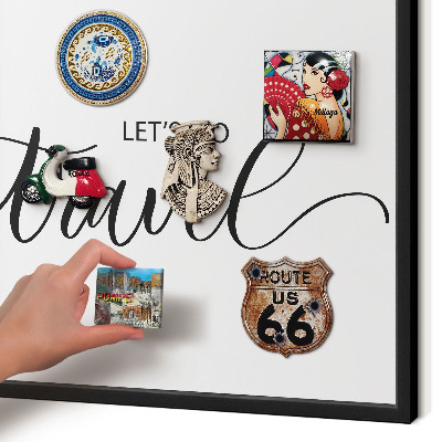 Panou magnetic mural decorativ cadru negru Hai să călătorim împreună