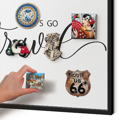 Panou magnetic mural decorativ cadru negru Hai să călătorim împreună