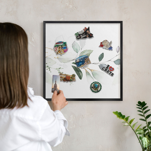 Panou magnetic mural decorativ cadru negru Eleganță botanică