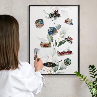 Panou magnetic mural decorativ cadru negru Eleganță botanică