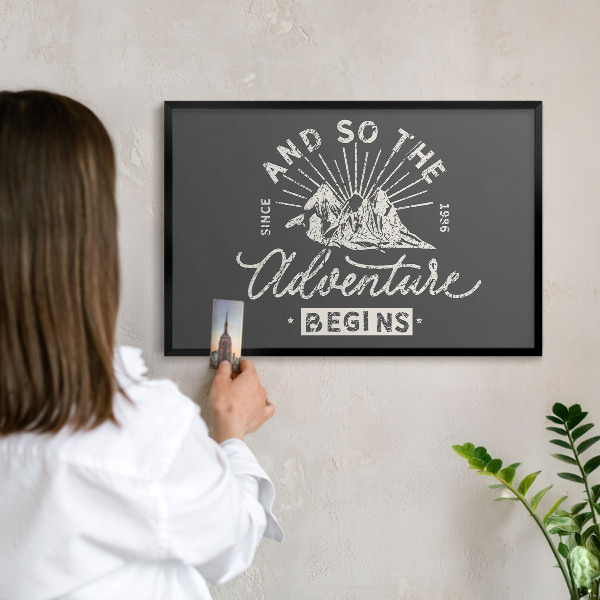 Panou magnetic mural decorativ cadru negru Inscripție montană