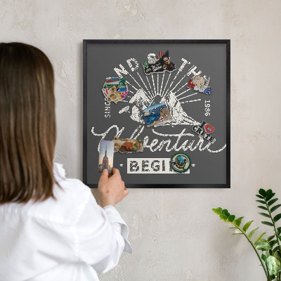 Panou magnetic mural decorativ cadru negru Inscripție montană