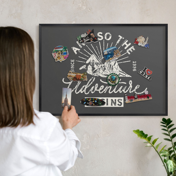 Panou magnetic mural decorativ cadru negru Inscripție montană