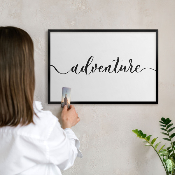 Panou magnetic mural decorativ cadru negru Aventură scrisă
