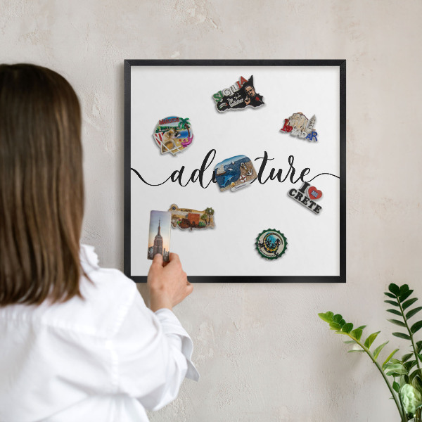 Panou magnetic mural decorativ cadru negru Aventură scrisă