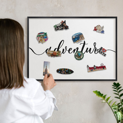 Panou magnetic mural decorativ cadru negru Aventură scrisă