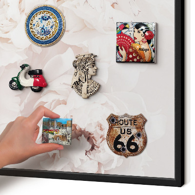Panou magnetic mural decorativ cadru negru Bujori albi