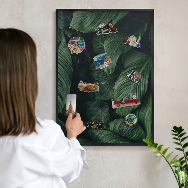 Panou magnetic mural decorativ cadru negru Verdeața naturii
