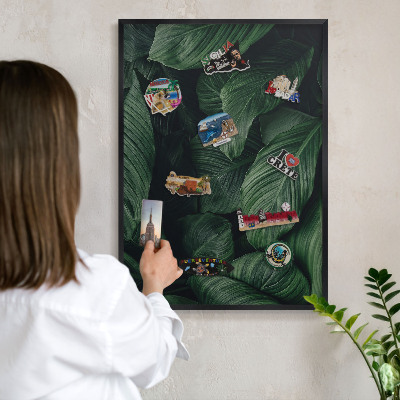 Panou magnetic mural decorativ cadru negru Verdeața naturii
