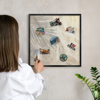 Panou magnetic mural decorativ cadru negru Model tropical