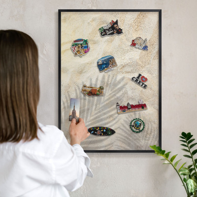 Panou magnetic mural decorativ cadru negru Model tropical