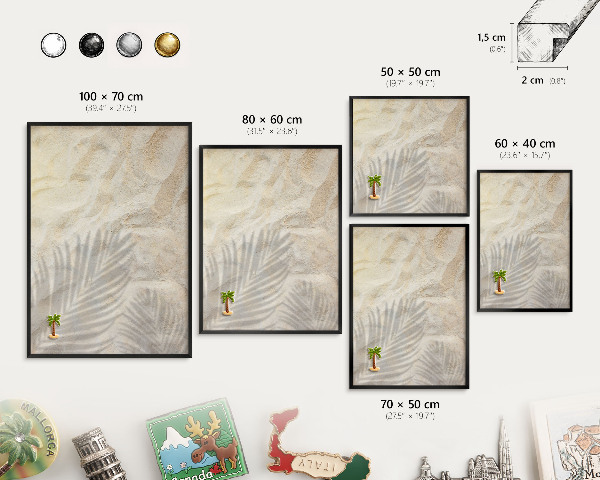 Panou magnetic mural decorativ cadru negru Model tropical