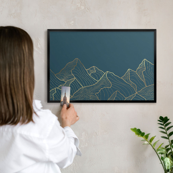 Panou magnetic mural decorativ cadru negru Minimalismul montan