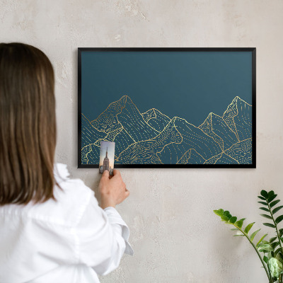 Panou magnetic mural decorativ cadru negru Minimalismul montan