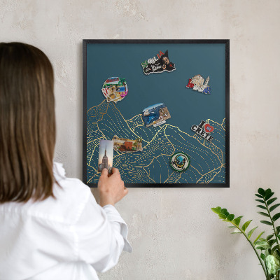 Panou magnetic mural decorativ cadru negru Minimalismul montan