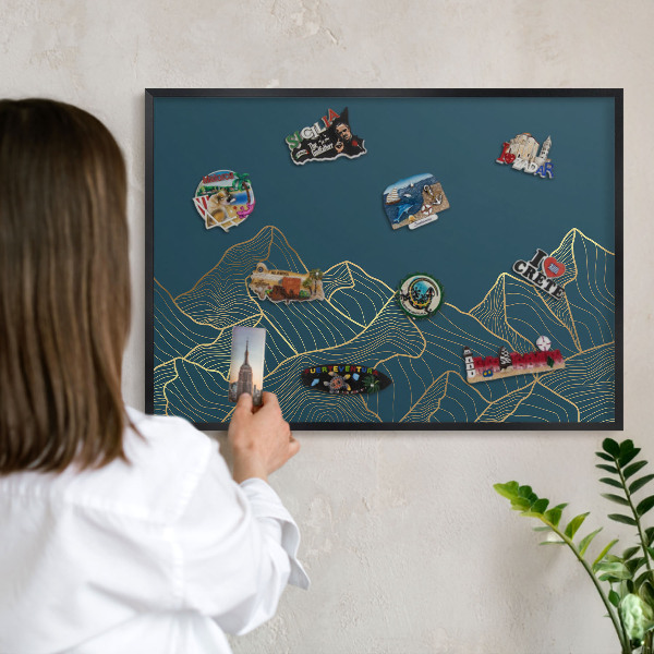 Panou magnetic mural decorativ cadru negru Minimalismul montan
