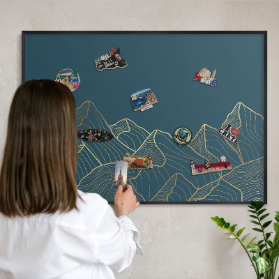 Panou magnetic mural decorativ cadru negru Minimalismul montan
