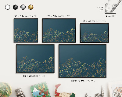 Panou magnetic mural decorativ cadru negru Minimalismul montan
