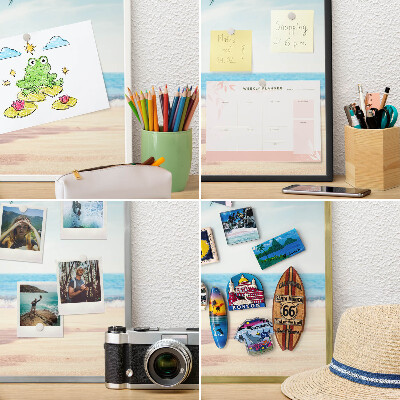Panou magnetic mural decorativ cadru negru Pace de vacanță