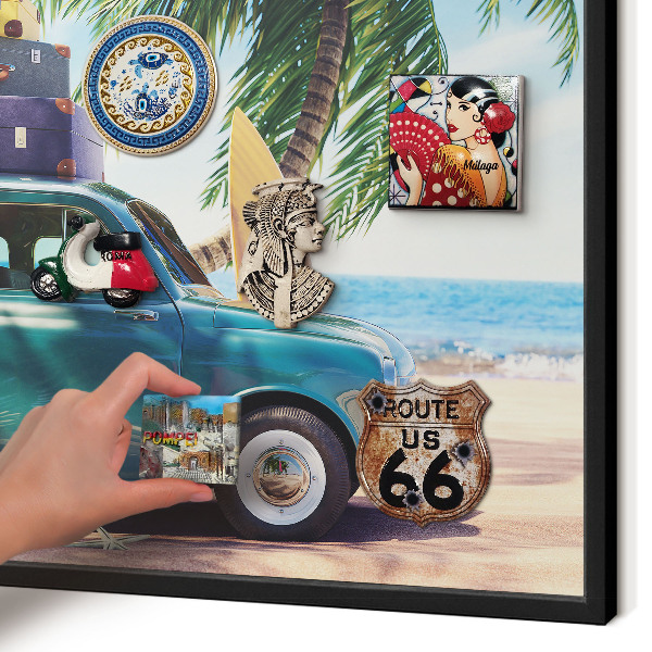 Panou magnetic mural decorativ cadru negru Pace de vacanță