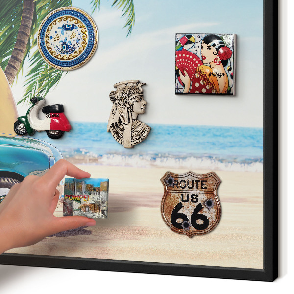 Panou magnetic mural decorativ cadru negru Pace de vacanță