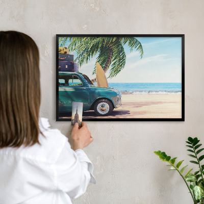 Panou magnetic mural decorativ cadru negru Pace de vacanță